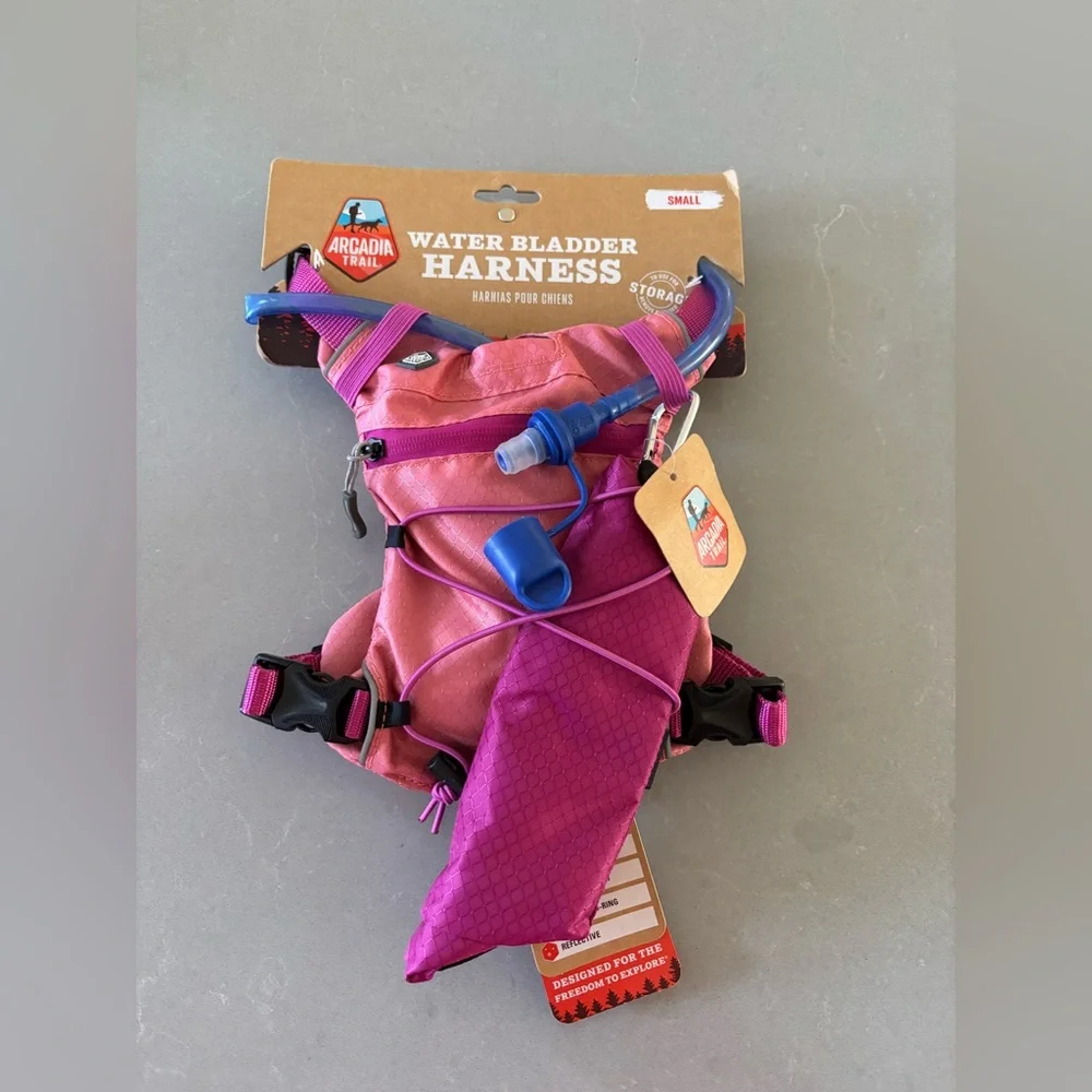 Dog Arcadia Trail Pink Harness with Water Bladder